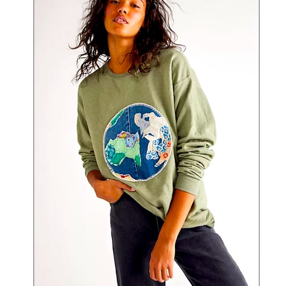 free people tricia fix sweatshirt - Picture 1 of 5